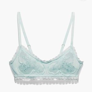 A Peek Behind The Lace Bralette Seashell Blue